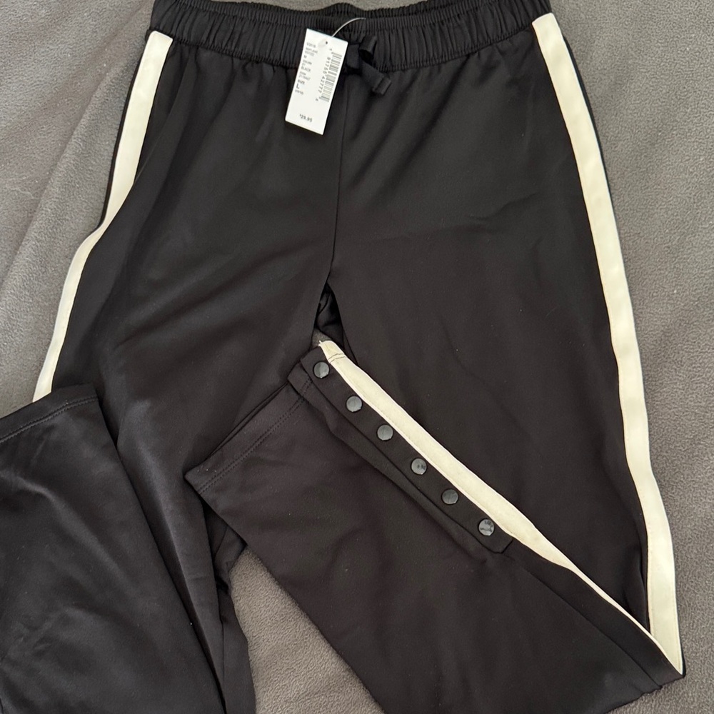 The Children's Place Black Sweatpants with White Stripes